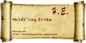 Holéczy Erika névjegykártya